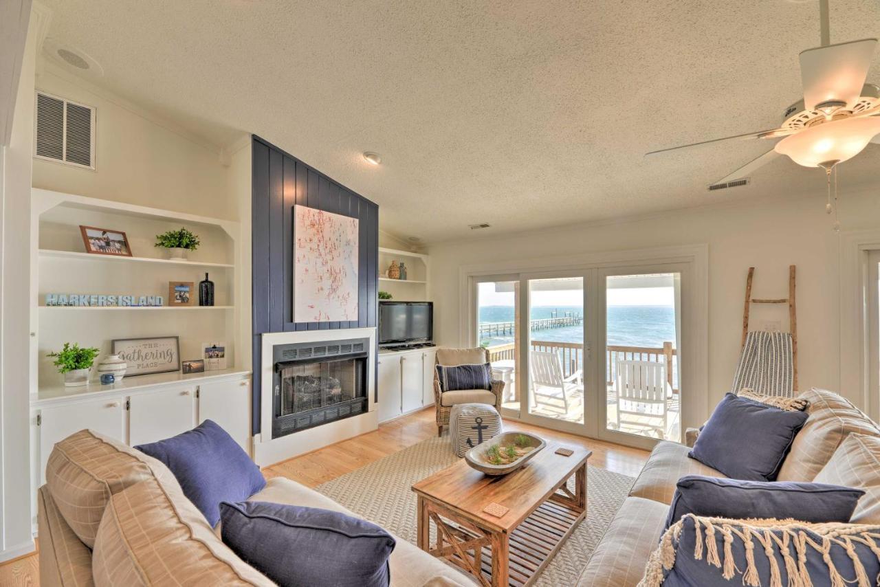 Waterfront Harkers Island Home Sunset View And Dock Exterior foto